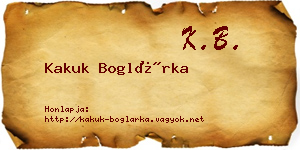 Kakuk Boglárka névjegykártya