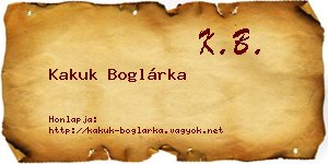 Kakuk Boglárka névjegykártya